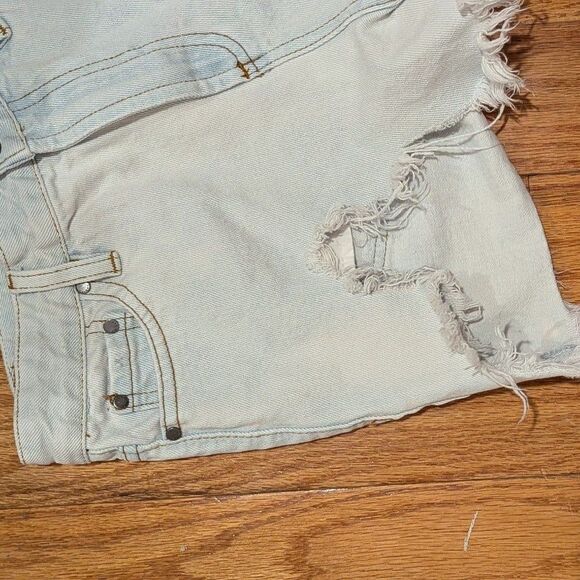 evidnt Los‎ Angeles size 25 light White/blue high waisted denim shorts (z1) - Picture 6 of 7